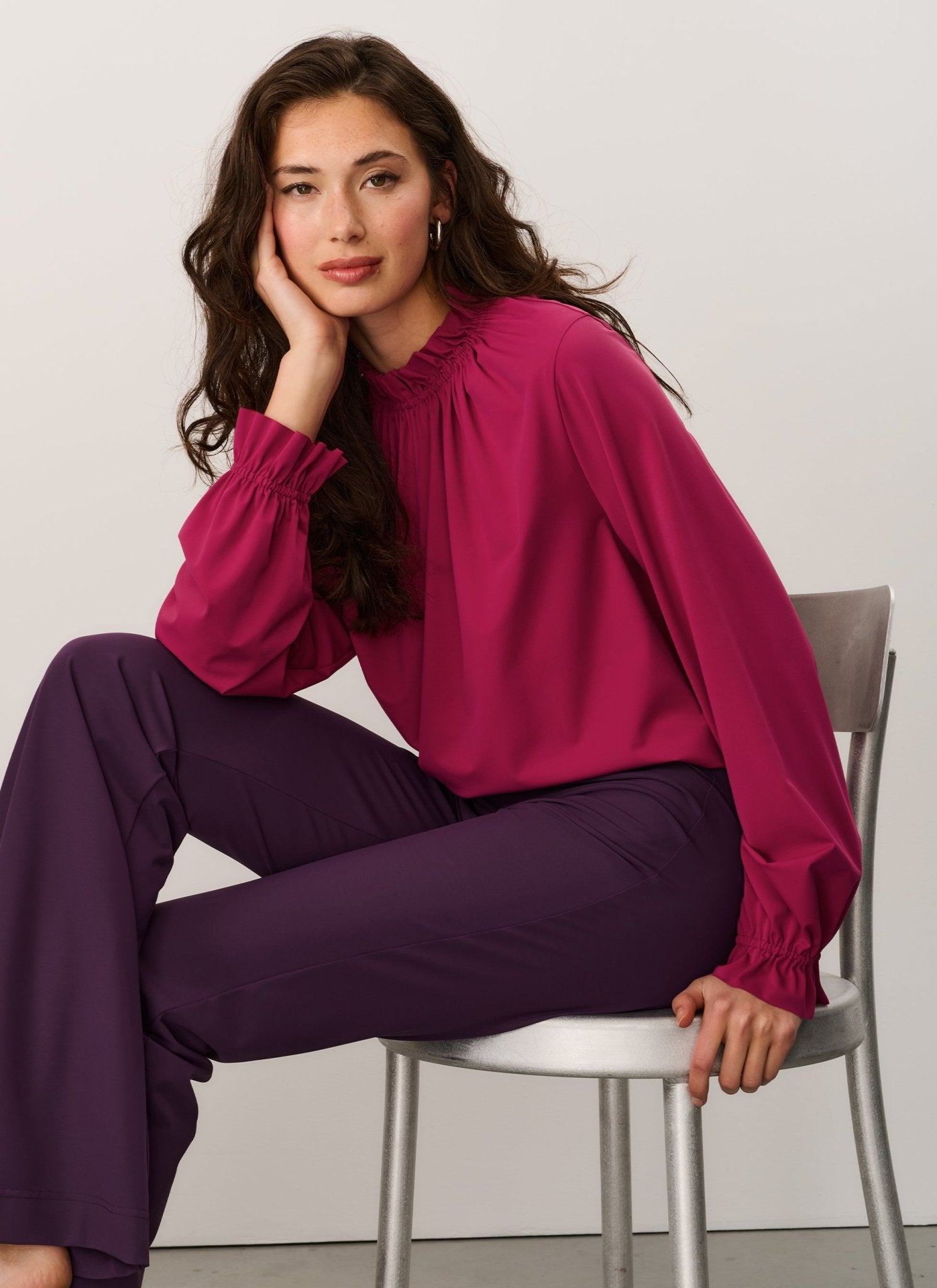 Blouse | Soft Travel | Mukawa | Raspberry | Japan TKY – JapanTKY