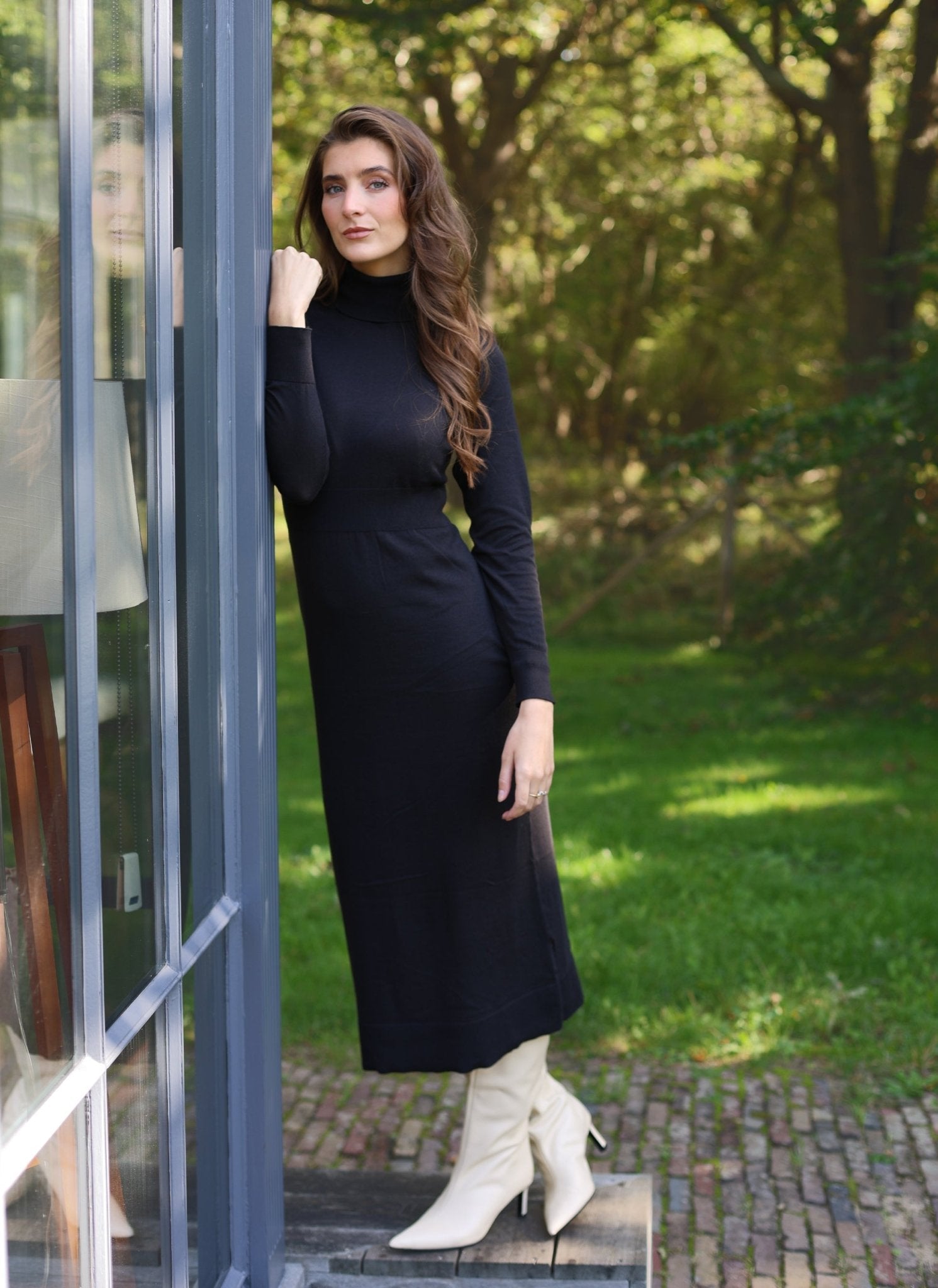 Dress | Cotton Knit | Nagisa | Deep Black
