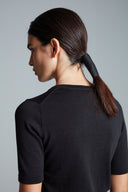 Strick | Top | Halbarm | Baumwollstrick | Kie | Deep Black