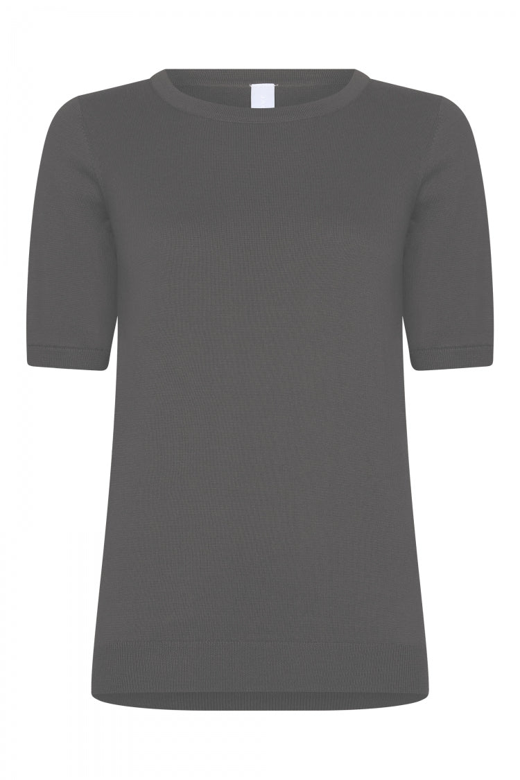 Knit | top | Half-length | cotton knit | Kie | Grey Knit