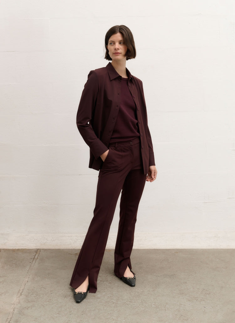 Knit | top | Half-length | cotton knit | Kie | Aubergine Knit