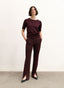 Knit | top | Half-length | cotton knit | Kie | Aubergine Knit