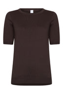 Strick | Top | Halbarm | Baumwollstrick | Kie | Chocolate knit
