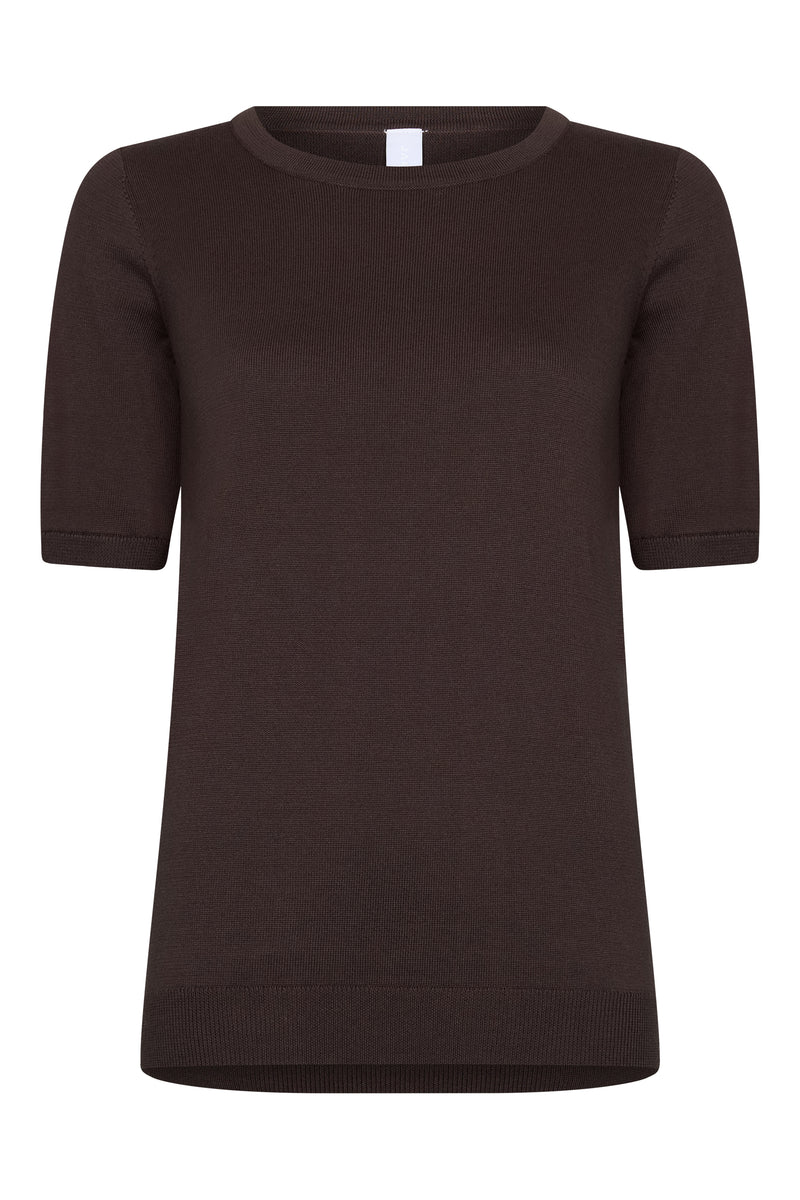 Knit | top | Half-length | cotton knit | Kie | Chocolate knit