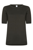 Strick | Top | Halbarm | Baumwollstrick | Kie | Army Green