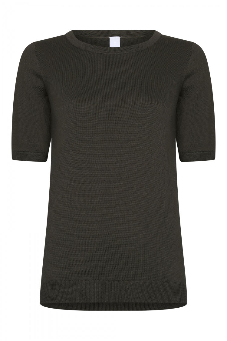 Knit | top | Half-length | cotton knit | Kie | Army Green