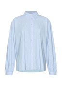 Blouse | Light Travel Dessin | Iwai Dessin | Cashmere Blue Stripe
