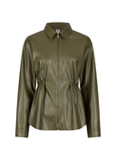 Blouse | Vegan Leather | Akita | Khaki Green