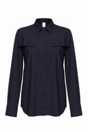 Bluse | Recycled Regular-Travelqualität | Masea | Black-Blue