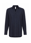 Bluse | Recycled Regular-Travelqualität | Mikuya | Black-Blue