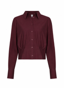 Bluse | Recycled Regular-Travelqualität | Yukako | Merlot