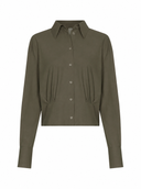 Bluse | Recycled Regular-Travelqualität | Yukako | Olive Night