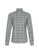 Button-up | Regular Travel Print | Ayaka Closed Print | Grey/ Blue Check
