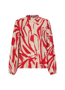 Blouse | Viscose | Tokiwa | Spiaggia Red block