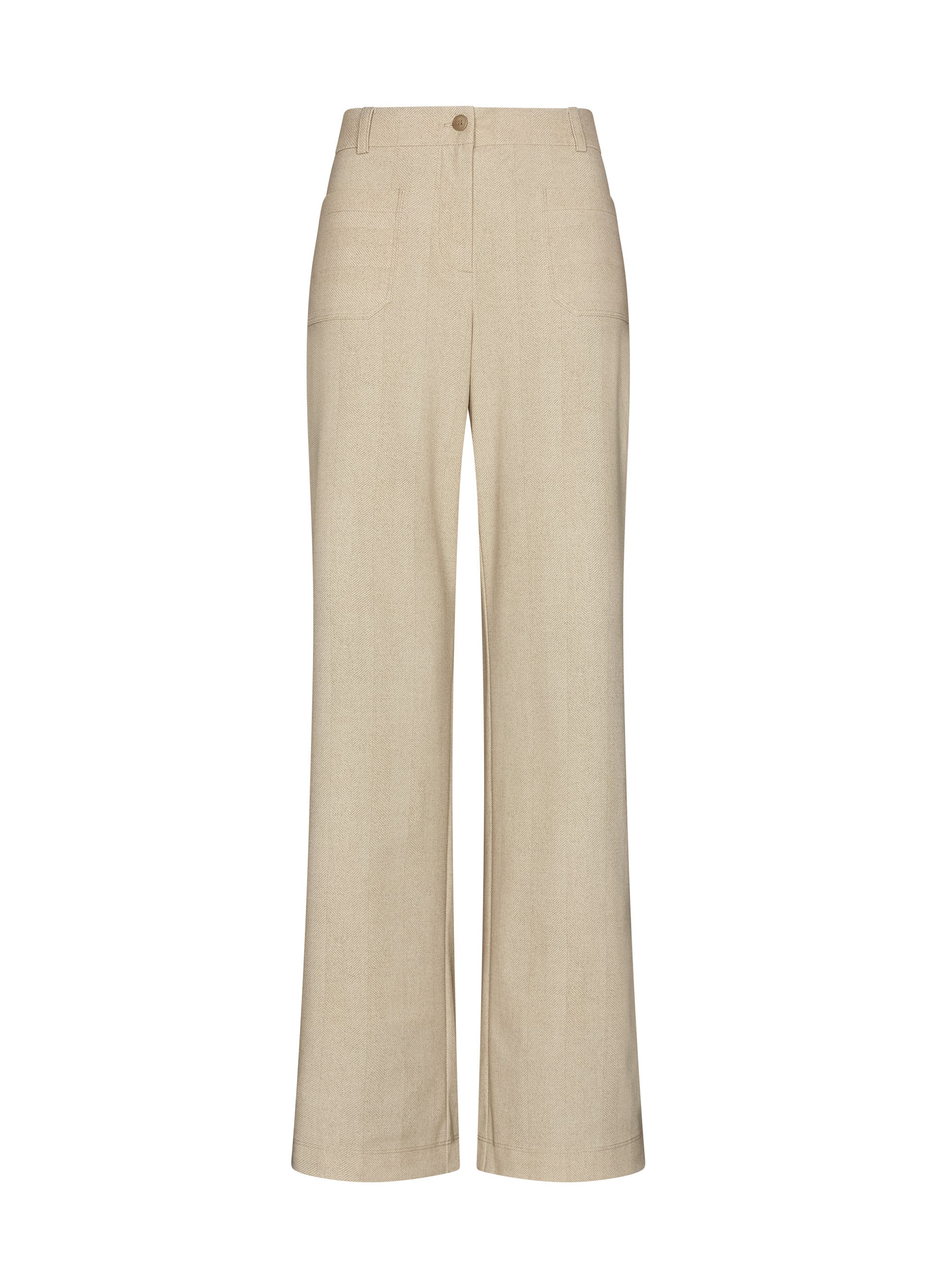 Pants | Heavy Travel Print | Kokoro dessin | Café Latte Herringbone