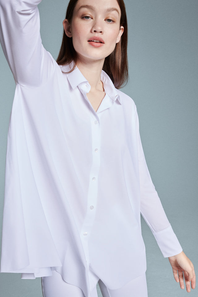 Oversized Light Jersey A-line Blouse | Milly | white