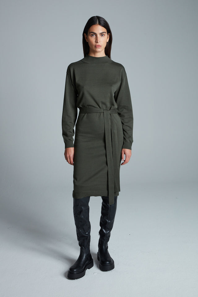 Dress | Pina | Army Green Knit