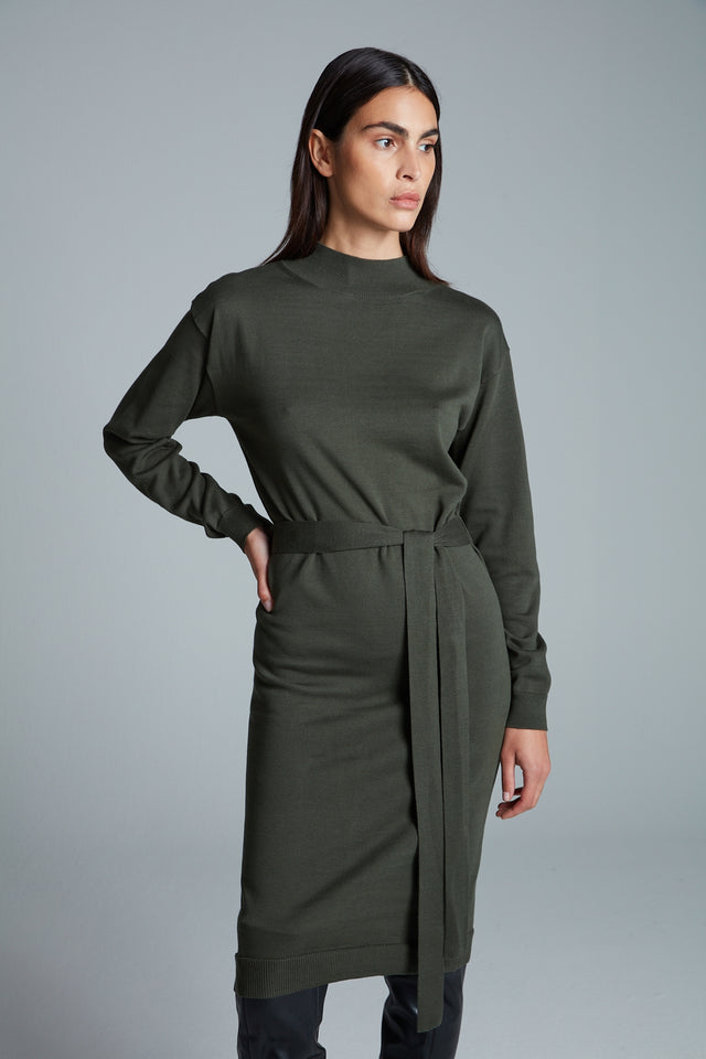 Dress | Pina | Army Green Knit