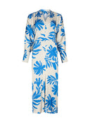 Dress | Polyester Satin Stretch | Kirari Dessin | Ocean Bloom