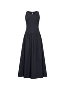 Jurk | Cotton Stretch | Piyori | Black-Blue