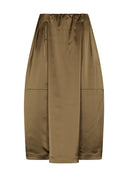 Skirt | Heavy Satin Stretch | Koiny | Olive Satin