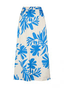 Skirt | Satin Viscose Dessin | Mitsuki | Ocean Bloom - shop_name