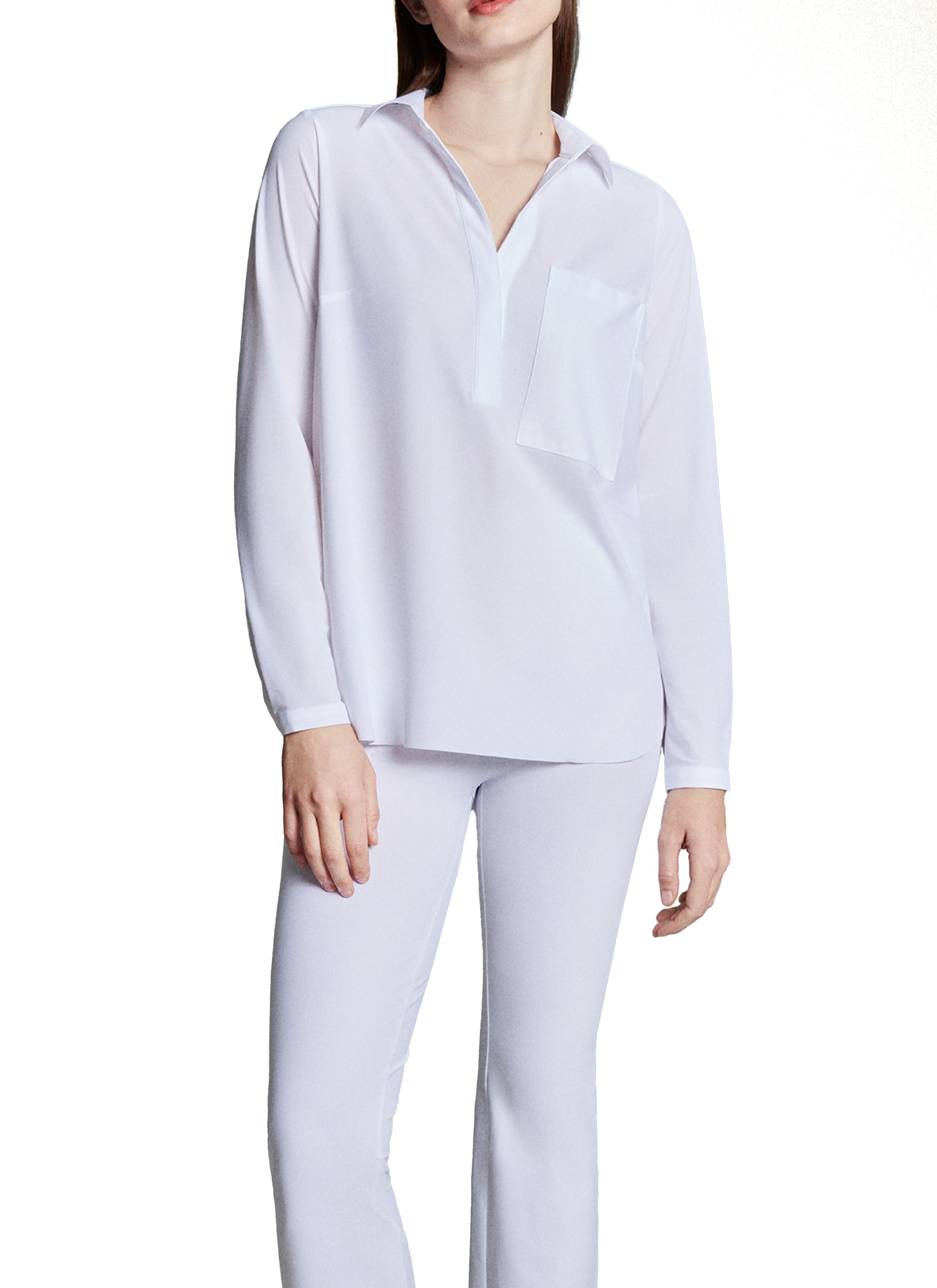 Leichte Reisejerseybluse | Kaemi | Weiß