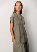 Blouse | Cotton Lyocell Stretch | Tomiko Washed | Smockey Olive