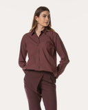 Blouse | Poplin Stretch | Noutria | Merlot