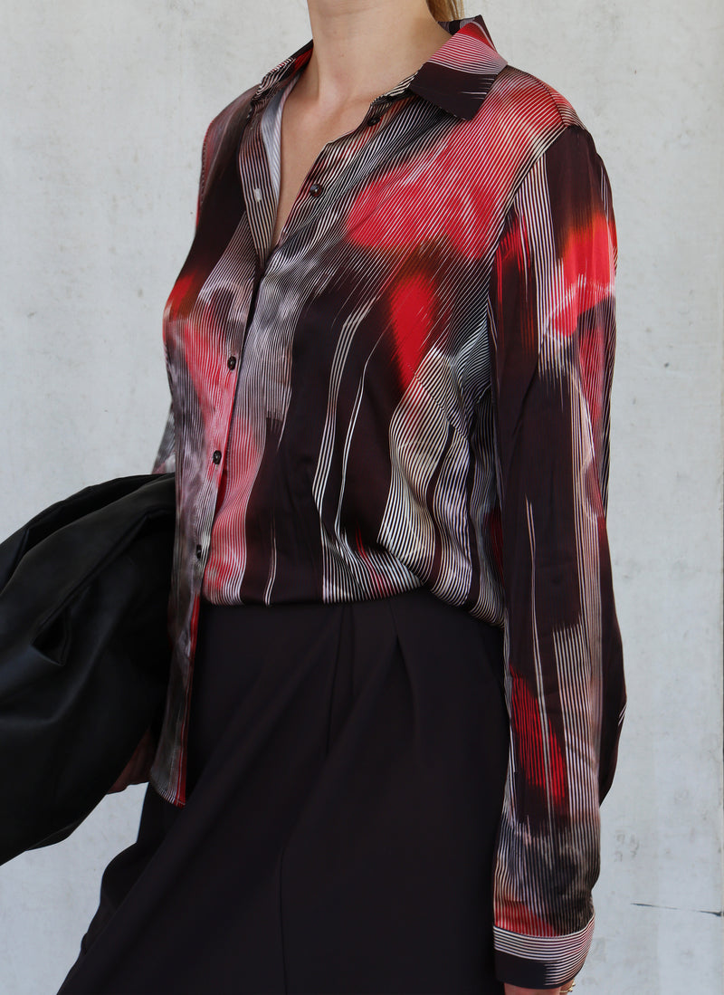 Bluse | Satin Viskose Elasthan | Wiya | Gradient Stripe