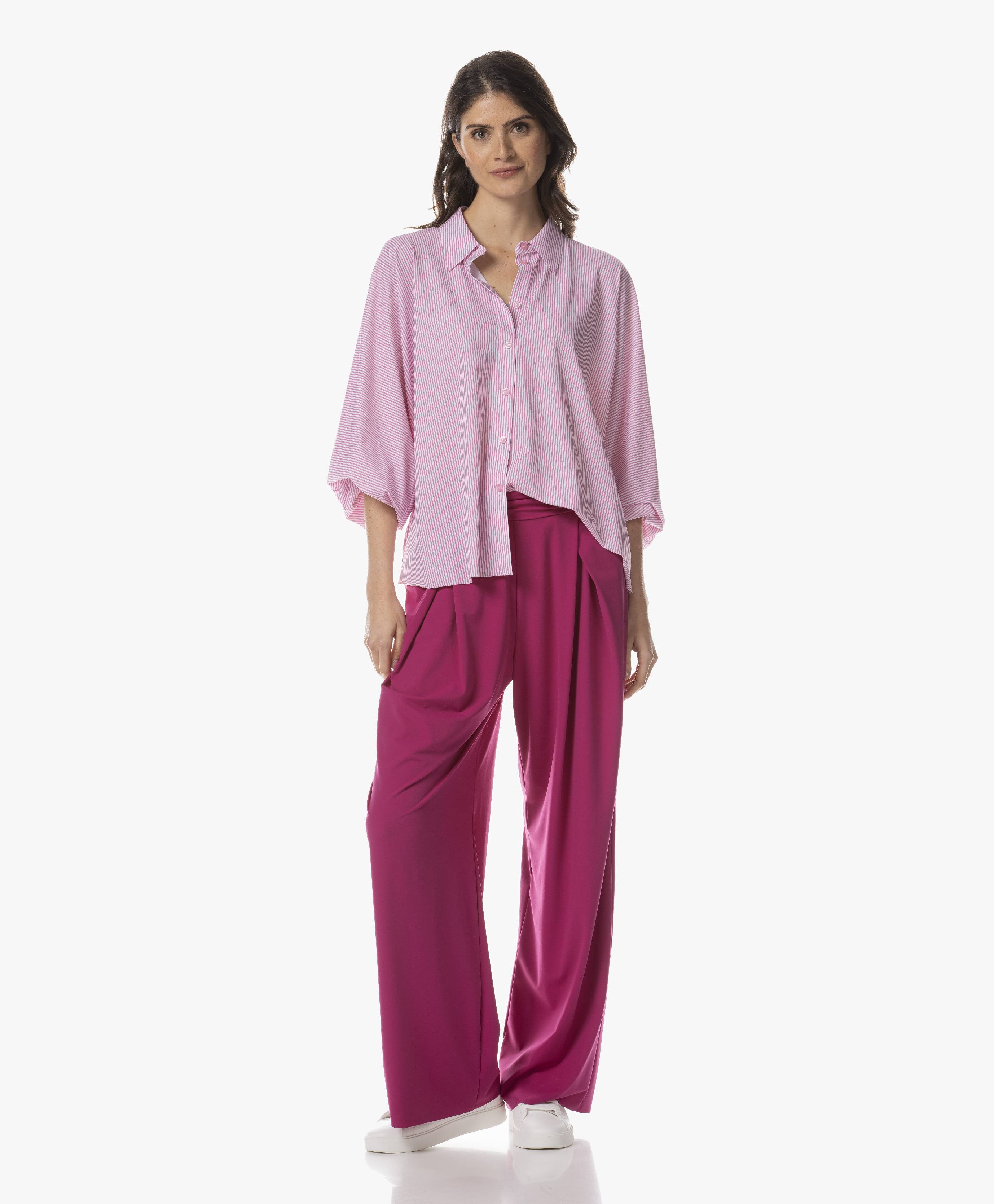 Blouse | Light Travel Dessin | Iwai Dessin | Pink Lady Stripe