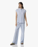 Blouse | Light Travel Dessin | Tokiko Dessin | Cashmere Blue Stripe