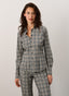 Button-up | Regular Travel Print | Ayaka Closed Print | Grey/ Blue Check