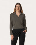 Blouse | Recycled Regular Travel | Yukako | Olive Night