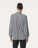 Blouse | Rib Light Travel | Iwai Diagonal Stripe | diagonal stripe black