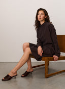 Dress | Bonded Travel | Hanae | Dark Brown
