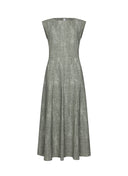 Dress | Regular Travel Print | Tami Dessin | Dusky Green Structure