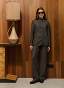 Jacket | Jersey Wool Blend | Celia | Antra/Black Stripe