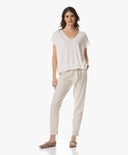 Knits | Linen Cotton Rec. Pol. | Yunea | white linen