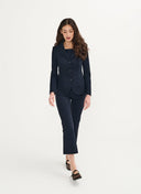 Pants | Cropped Flare | Travel jersey | Kaya | Black - Blue - shop_name