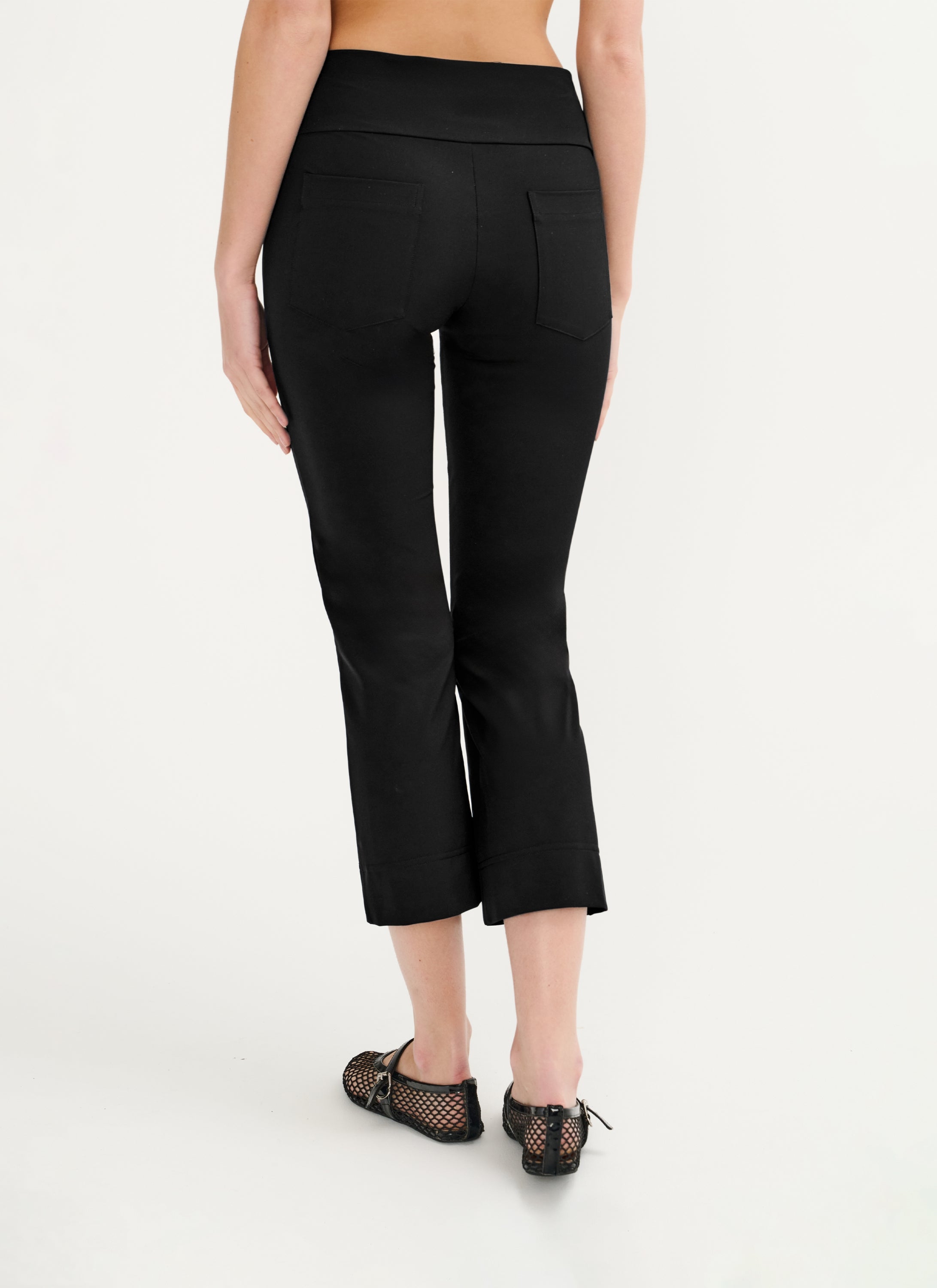 Pants | Cropped Flare | Travel jersey | Kaya | Deep black | Japan