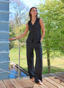 Pants | Linen | Hirsako | Black linen