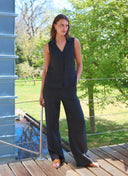 Pants | Linen | Hirsako | Black linen