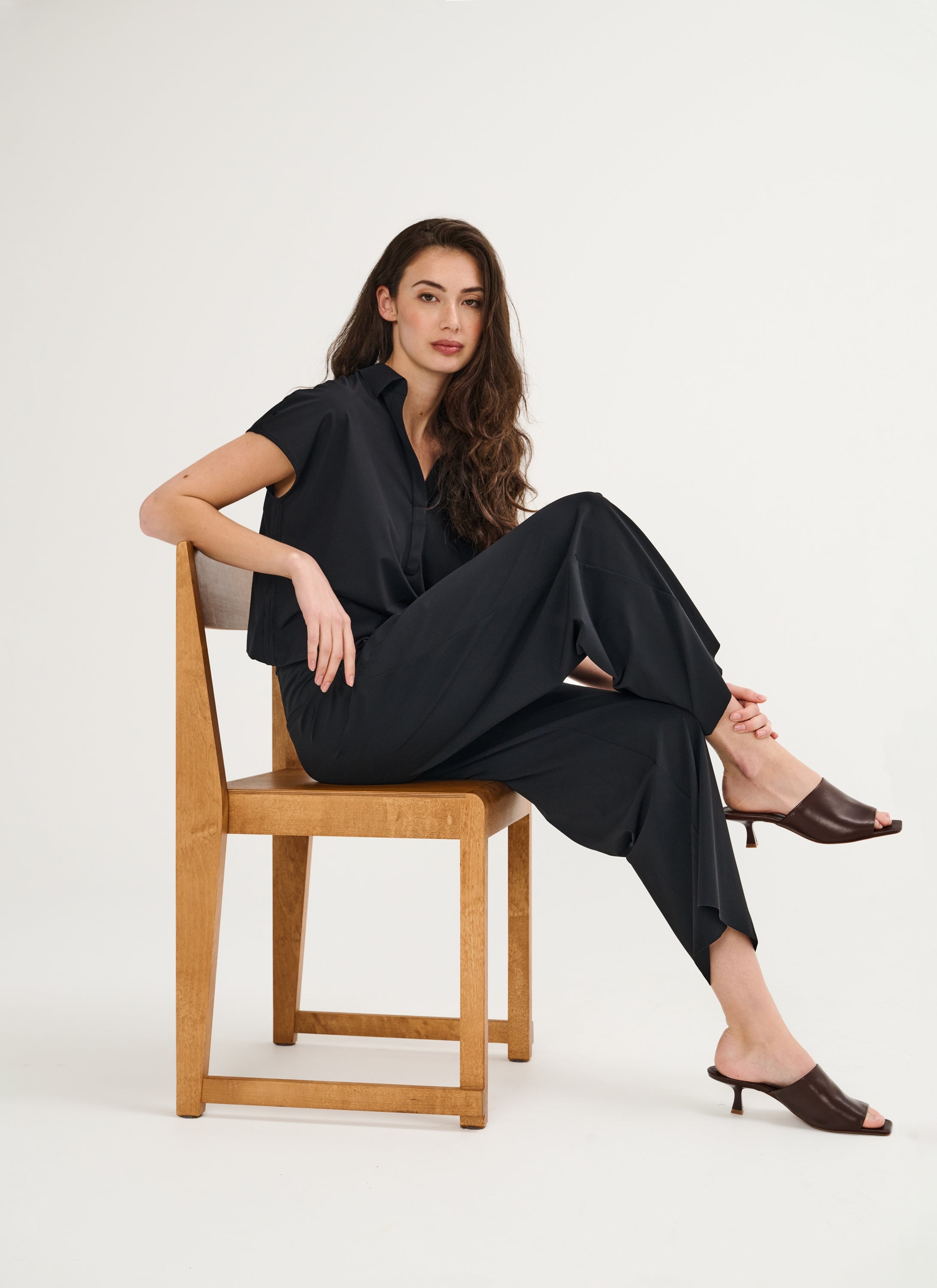 Wide-Leg | Pants | Travel Jersey| Kona | Deep Black | Japan TKY