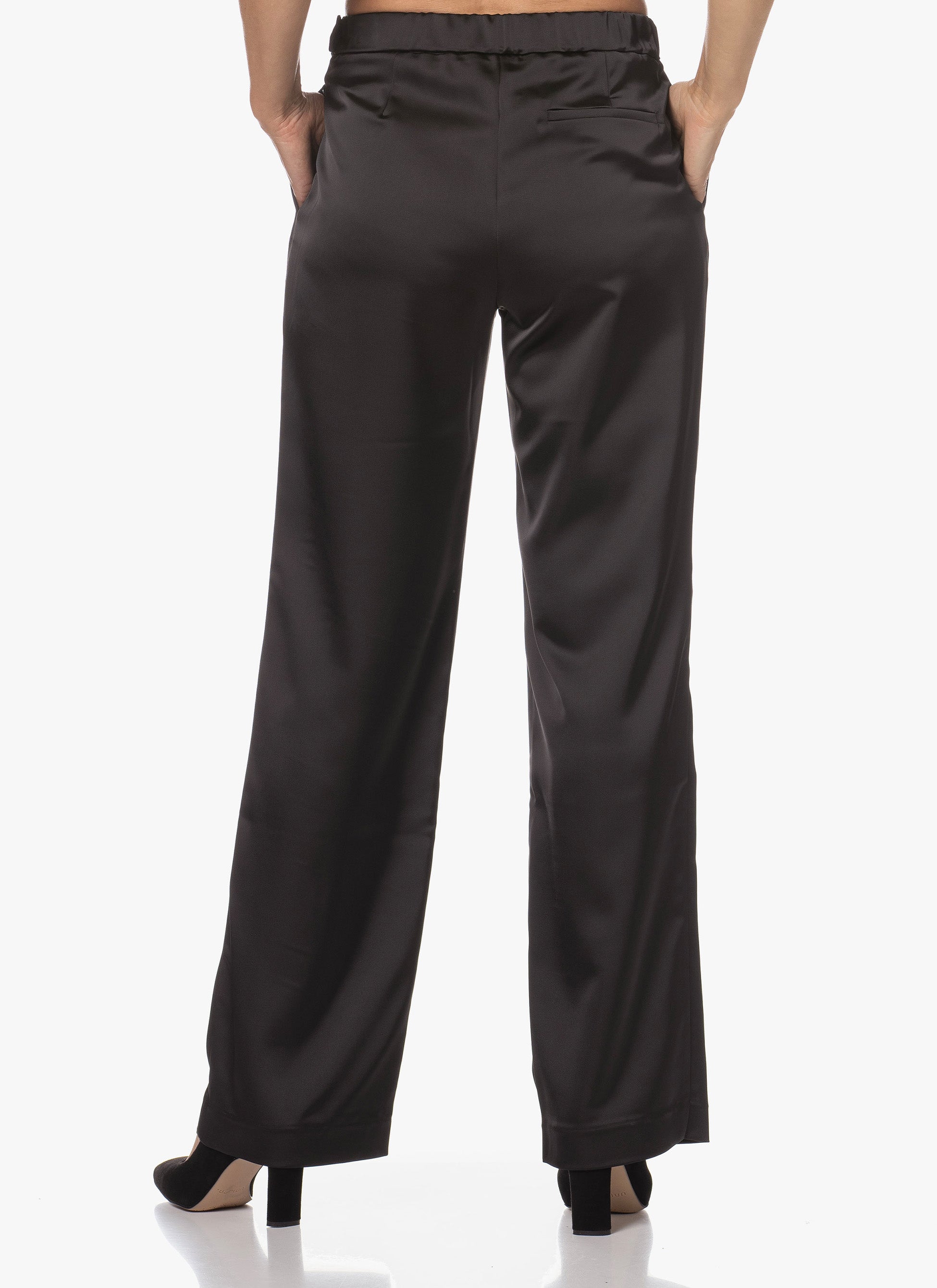 Pants | Heavy Satin Stretch | Sorano | Black Satin | Japan TKY