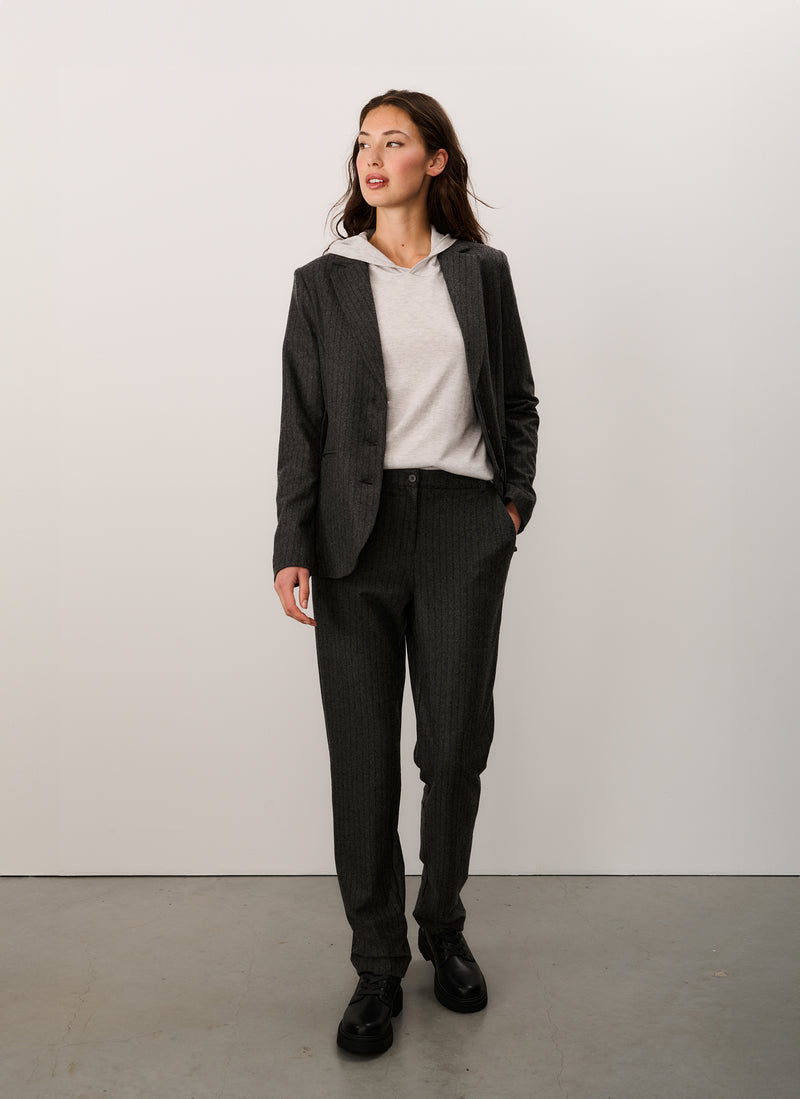 Pants | Jersey Wool Blend | Salyba | Antra/Black Stripe