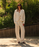 Pants | Linen Viscose Structure | Rieka | soft white - shop_name