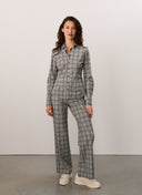 Pants | Travel Jersey | Masami Dessin | Grey/ Blue Check