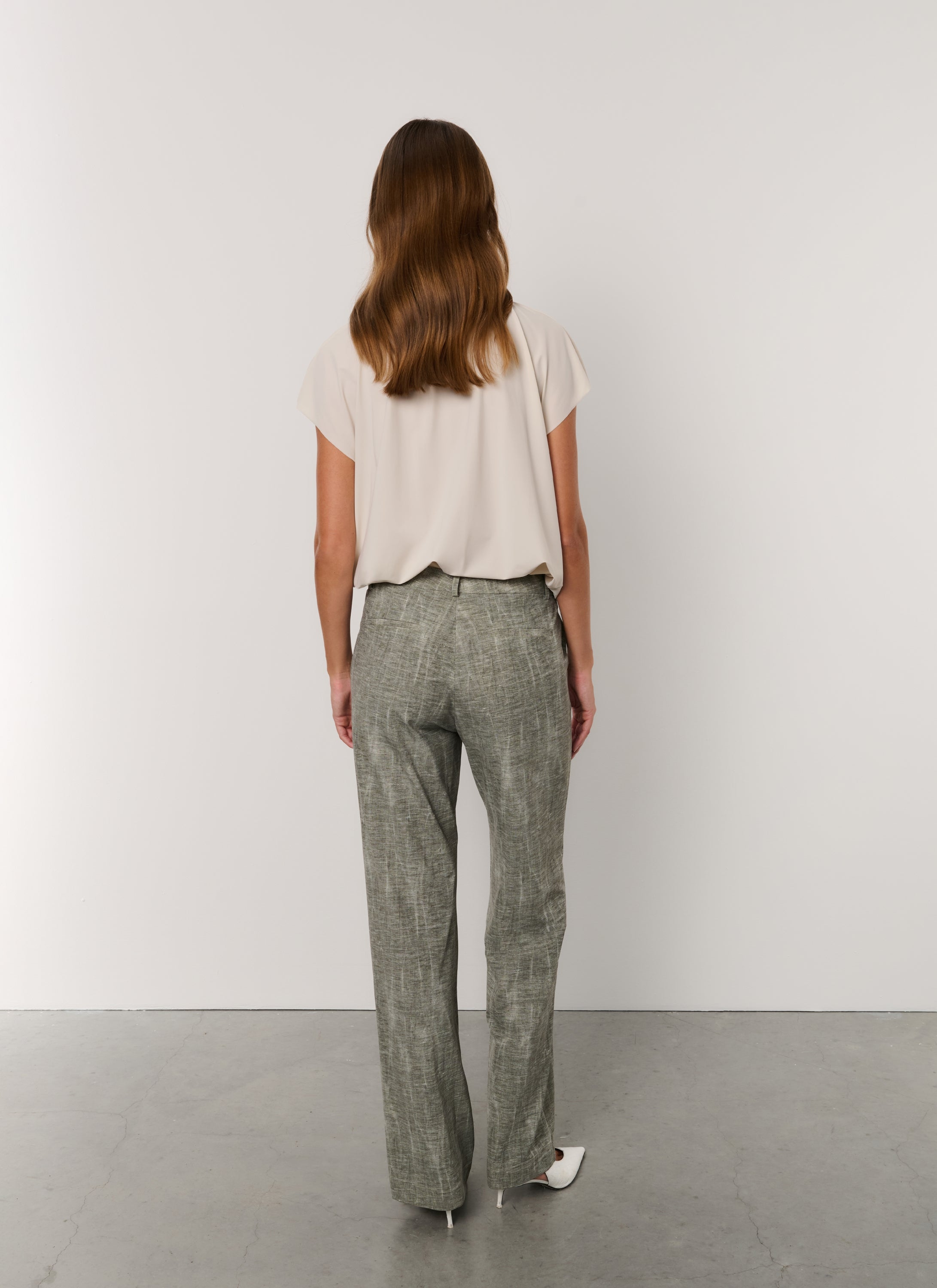 Pants | Regular Travel Print | Taro Dessin | Dusky Green | Japan