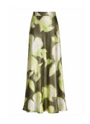 Skirt | Satin Viscose Dessin | Rikana | Fluor Flower